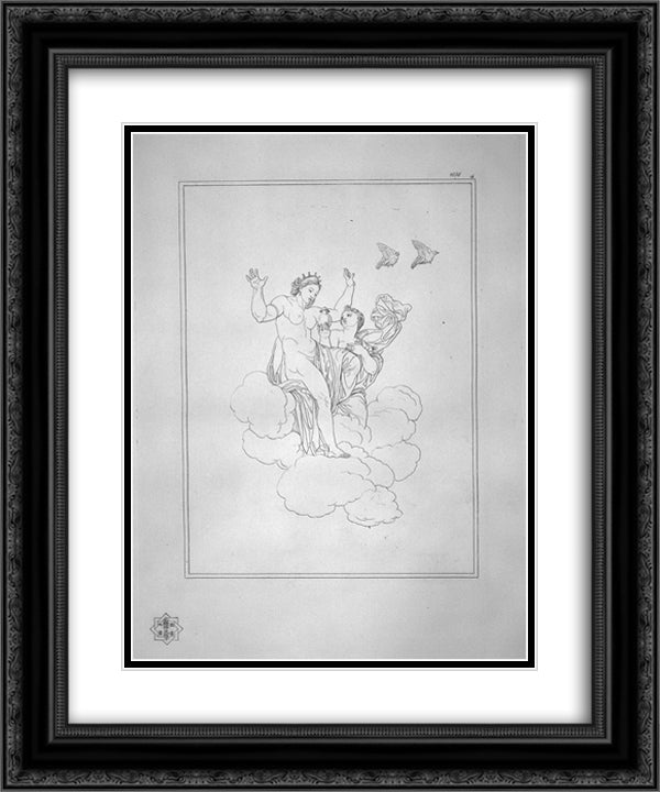 Venus and Psyche 20x24 Black Ornate Wood Framed Art Print Poster with Double Matting by Piranesi, Giovanni Battista