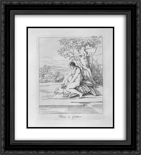 Venus in Kythera 20x22 Black Ornate Wood Framed Art Print Poster with Double Matting by Piranesi, Giovanni Battista