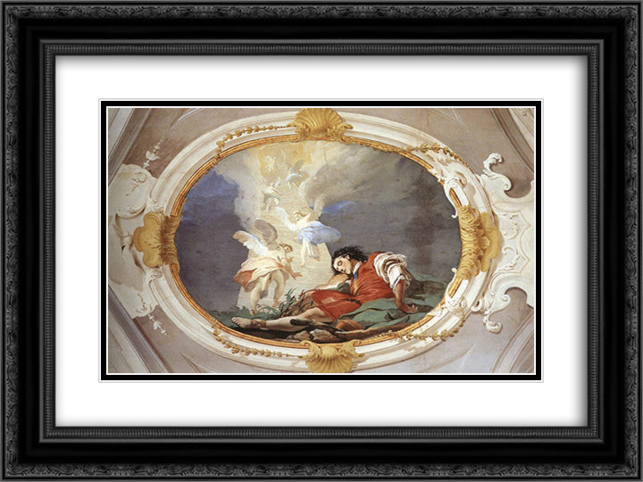 Jacob's Dream 24x18 Black Ornate Wood Framed Art Print Poster with Double Matting by Tiepolo, Giovanni Battista