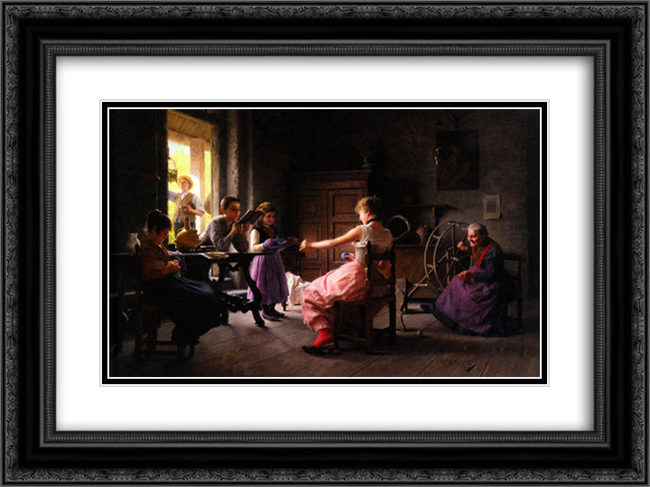 The Web of Life 24x18 Black Ornate Wood Framed Art Print Poster with Double Matting by Torriglia, Giovanni Battista