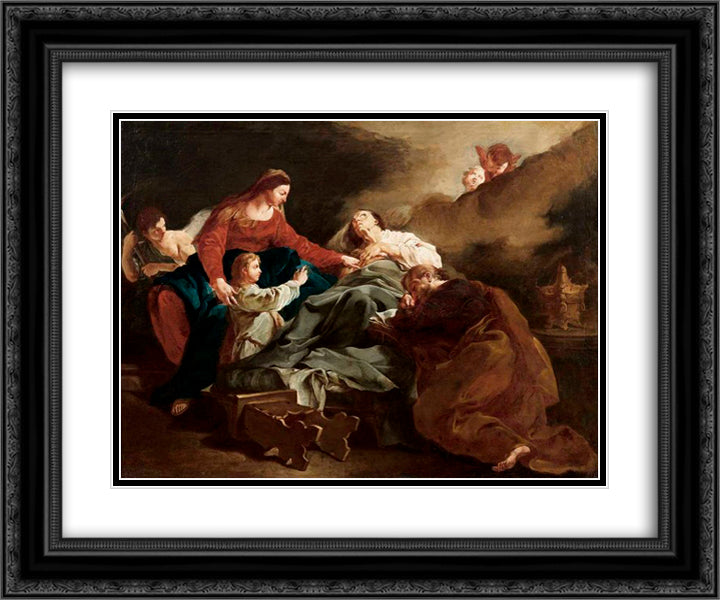 Saint Anne raptures 24x20 Black Ornate Wood Framed Art Print Poster with Double Matting by Lama, Giulia