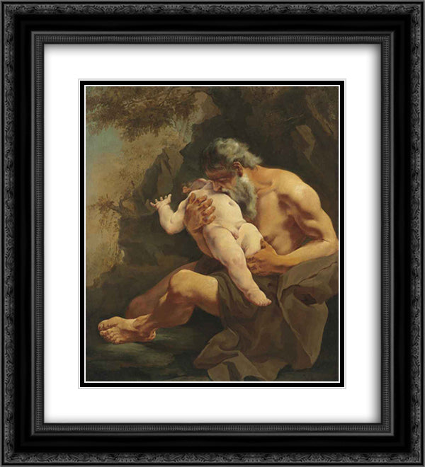 Saturn Devouring his Child 20x22 Black Ornate Wood Framed Art Print Poster with Double Matting by Lama, Giulia
