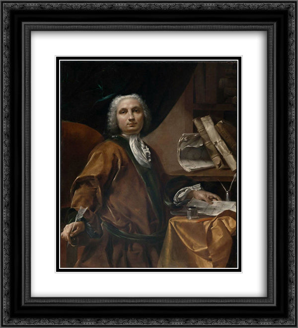 Chancellor Florius Senesius 20x22 Black Ornate Wood Framed Art Print Poster with Double Matting by Crespi, Giuseppe Maria