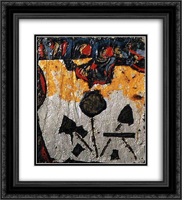Nocturnal Flowers 20x22 Black Ornate Wood Framed Art Print Poster with Double Matting by Pinot Gallizio, Giuseppe