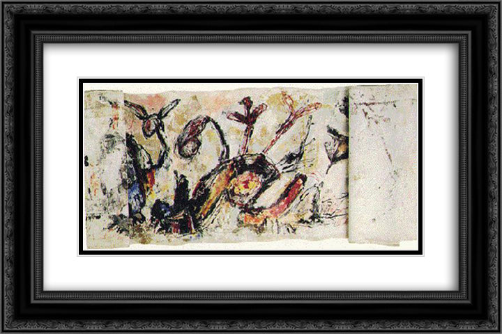 The Siren and the Pirate 24x16 Black Ornate Wood Framed Art Print Poster with Double Matting by Pinot Gallizio, Giuseppe