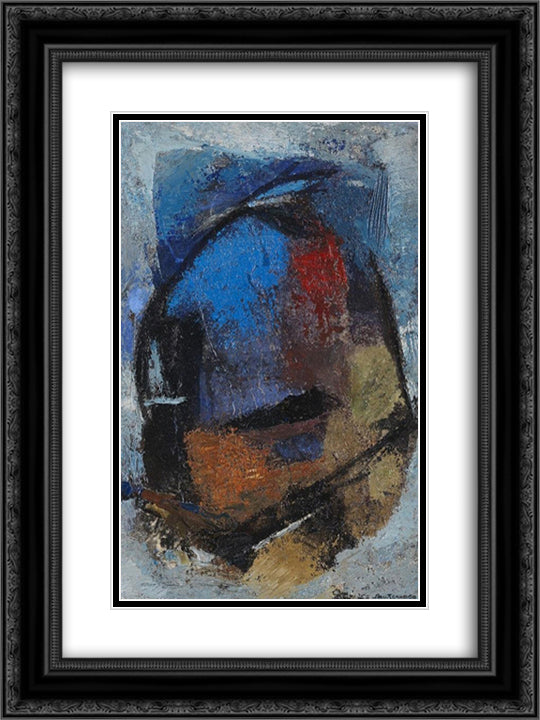 Cracovia 18x24 Black Ornate Wood Framed Art Print Poster with Double Matting by Santomaso, Giuseppe