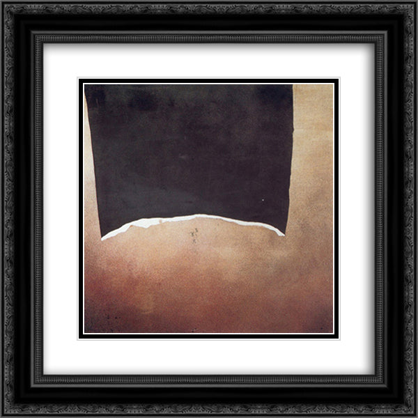 Impedimento Neo 20x20 Black Ornate Wood Framed Art Print Poster with Double Matting by Santomaso, Giuseppe