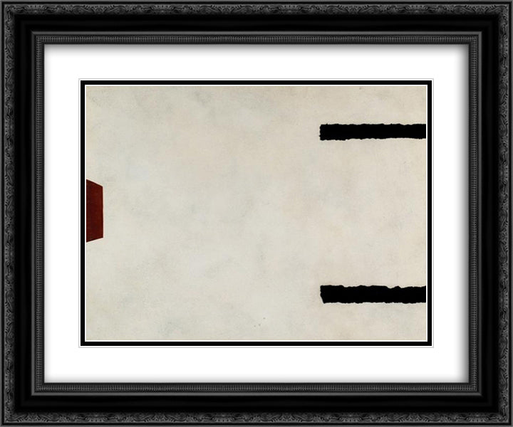 La Porta Bianca n. 2 24x20 Black Ornate Wood Framed Art Print Poster with Double Matting by Santomaso, Giuseppe
