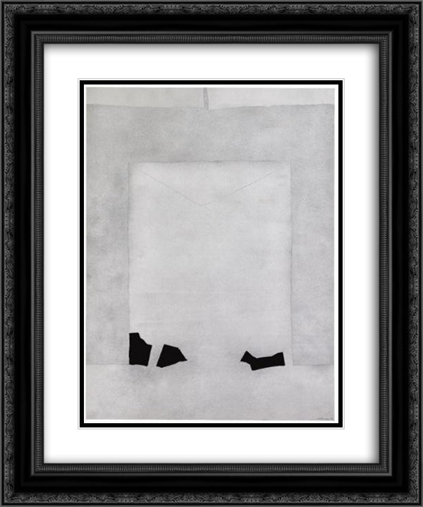 Lettera a Palladio No. 1 20x24 Black Ornate Wood Framed Art Print Poster with Double Matting by Santomaso, Giuseppe