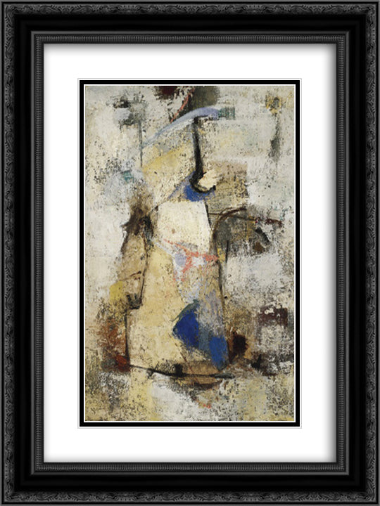 Secret Life (Vita Segreta) 18x24 Black Ornate Wood Framed Art Print Poster with Double Matting by Santomaso, Giuseppe