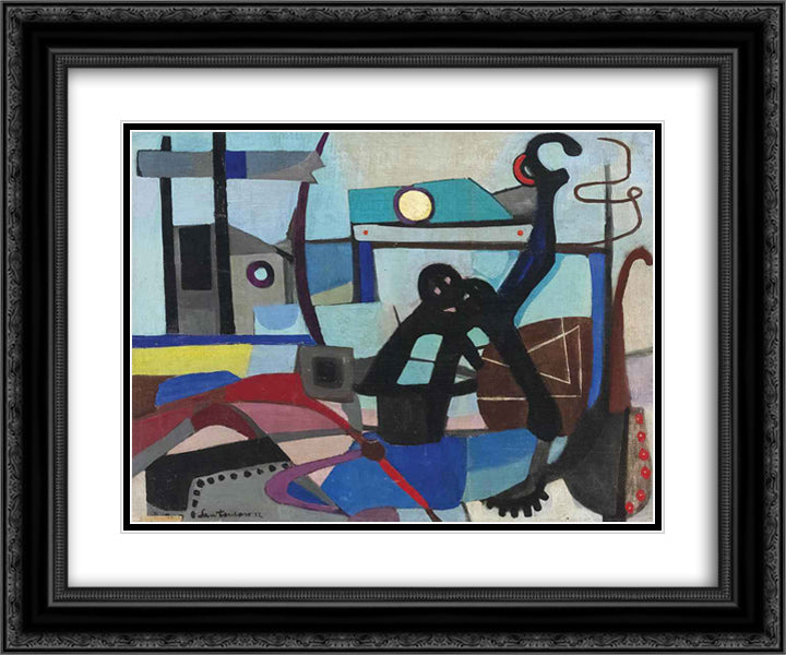 Struttura marina 24x20 Black Ornate Wood Framed Art Print Poster with Double Matting by Santomaso, Giuseppe