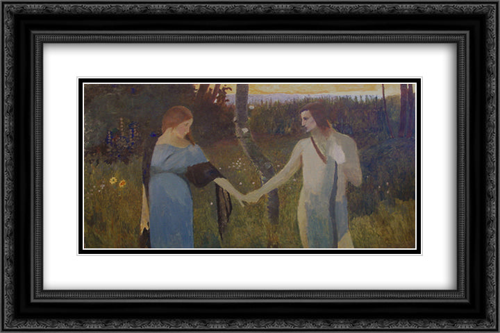 Idyll 24x16 Black Ornate Wood Framed Art Print Poster with Double Matting by Grigoriy, Goldstein