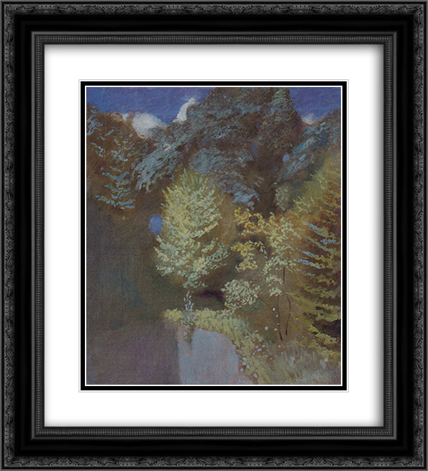 Reflexes 20x22 Black Ornate Wood Framed Art Print Poster with Double Matting by Grigoriy, Goldstein