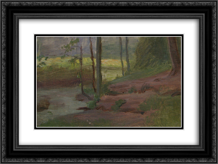 Sunbeam 24x18 Black Ornate Wood Framed Art Print Poster with Double Matting by Grigoriy, Goldstein
