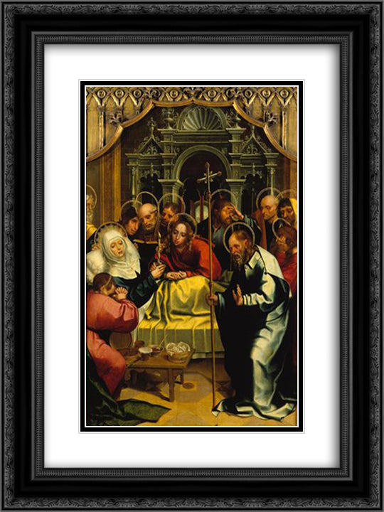 Morte da Virgem 18x24 Black Ornate Wood Framed Art Print Poster with Double Matting by Lopes, Gregorio