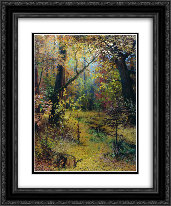 Autumn Morning 20x24 Black Ornate Wood Framed Art Print Poster with Double Matting by Myasoyedov, Grigoriy