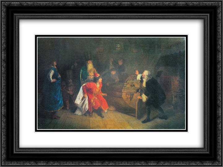 Grandfather of the Russian Fleet 24x18 Black Ornate Wood Framed Art Print Poster with Double Matting by Myasoyedov, Grigoriy