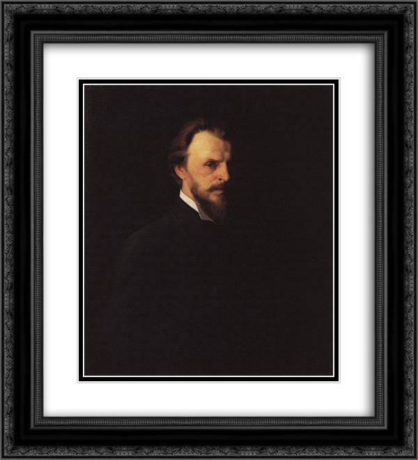 Self-Portrait 20x22 Black Ornate Wood Framed Art Print Poster with Double Matting by Myasoyedov, Grigoriy
