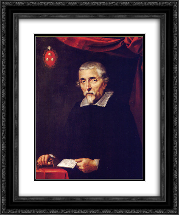 The Brussels goldsmith Jean Jacobs 20x24 Black Ornate Wood Framed Art Print Poster with Double Matting by Reni, Guido