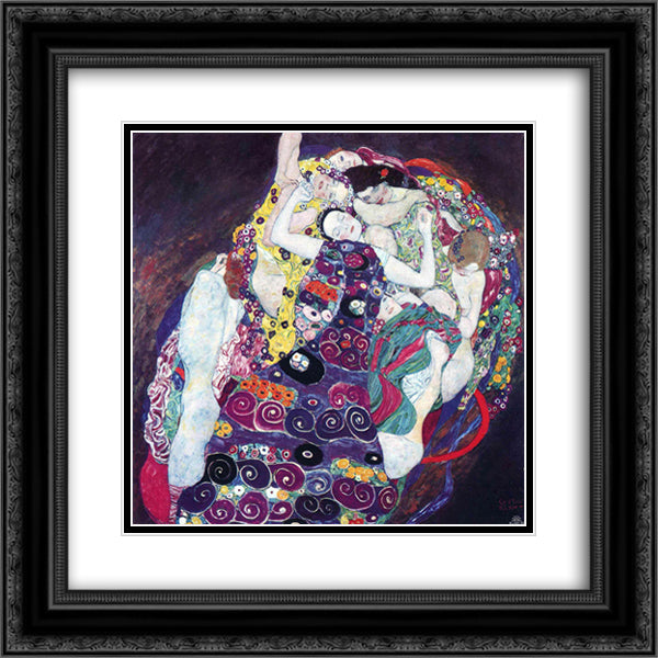 The Virgin 20x20 Black Ornate Wood Framed Art Print Poster with Double Matting by Klimt, Gustav