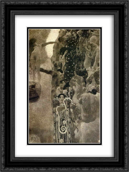 University of Vienna Ceiling Paintings (Medicine), final state 18x24 Black Ornate Wood Framed Art Print Poster with Double Matting by Klimt, Gustav