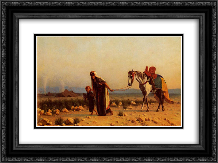 The Return 24x18 Black Ornate Wood Framed Art Print Poster with Double Matting by Boulanger, Gustave