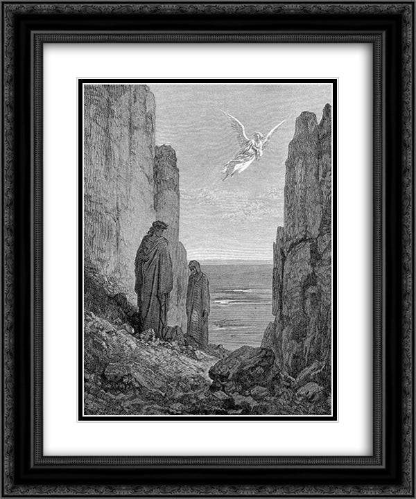 Ascent to the Fifth Circle 20x24 Black Ornate Wood Framed Art Print Poster with Double Matting by Dore, Gustave