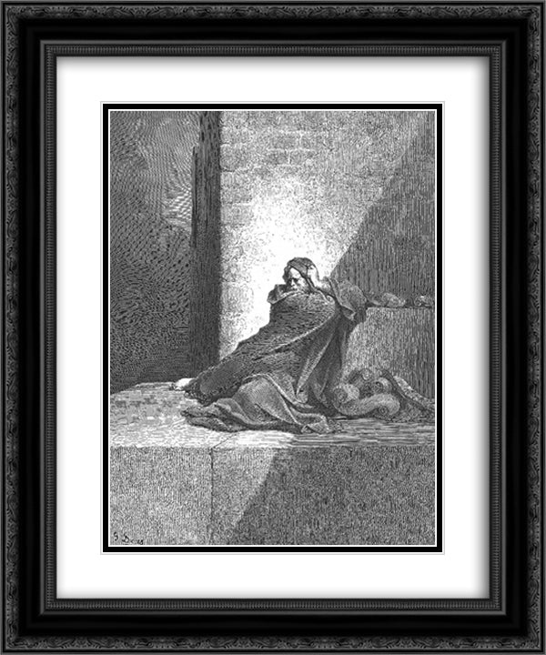 Baruch 20x24 Black Ornate Wood Framed Art Print Poster with Double Matting by Dore, Gustave
