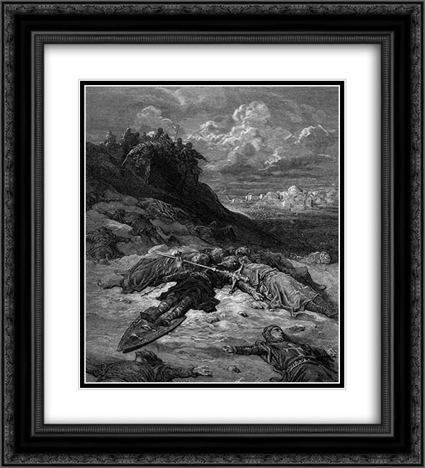 Death of Frederick I of Germany 20x22 Black Ornate Wood Framed Art Print Poster with Double Matting by Dore, Gustave