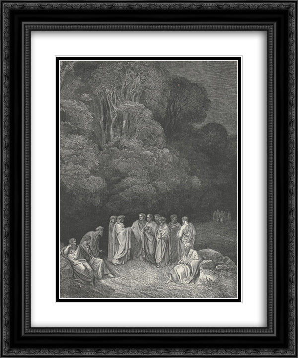 Inferno Canto 4 20x24 Black Ornate Wood Framed Art Print Poster with Double Matting by Dore, Gustave
