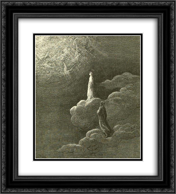 Paradiso Canto 14 20x22 Black Ornate Wood Framed Art Print Poster with Double Matting by Dore, Gustave