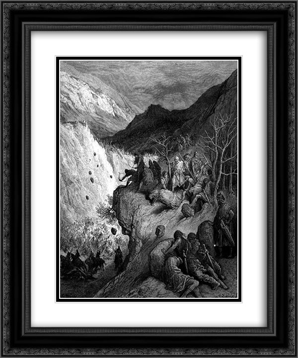 Surprised by the Turks 20x24 Black Ornate Wood Framed Art Print Poster with Double Matting by Dore, Gustave