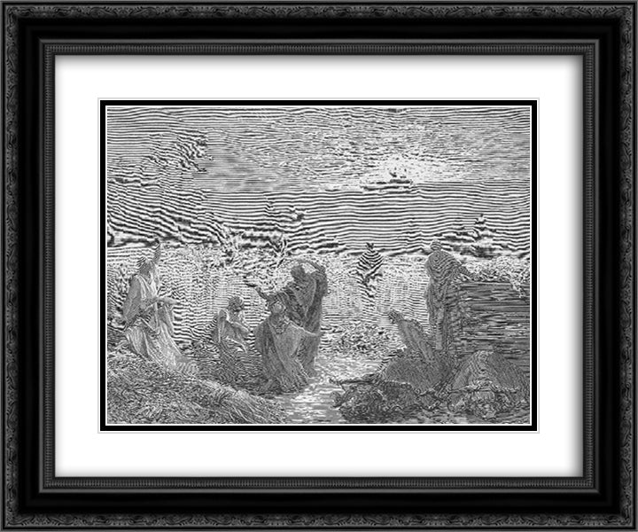 The Ark Is Returned to Beth shemesh 24x20 Black Ornate Wood Framed Art Print Poster with Double Matting by Dore, Gustave