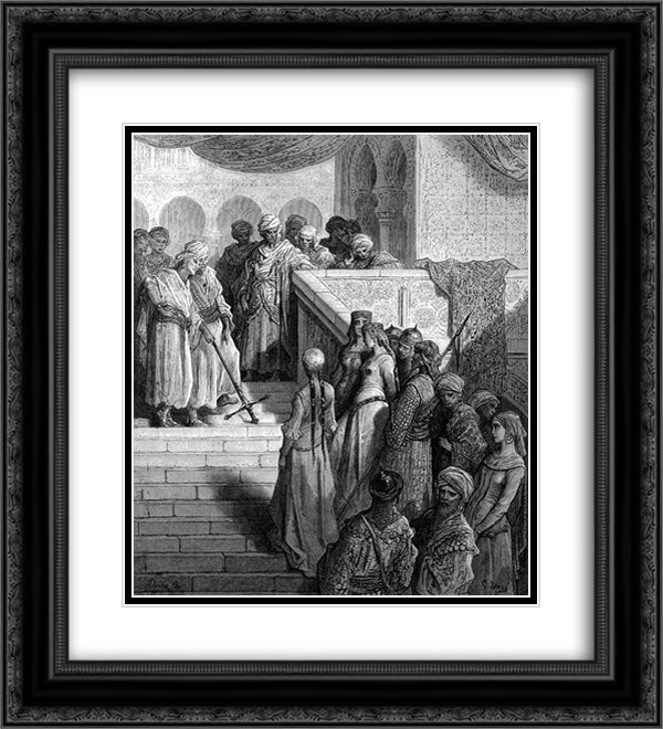 The Captives 20x22 Black Ornate Wood Framed Art Print Poster with Double Matting by Dore, Gustave