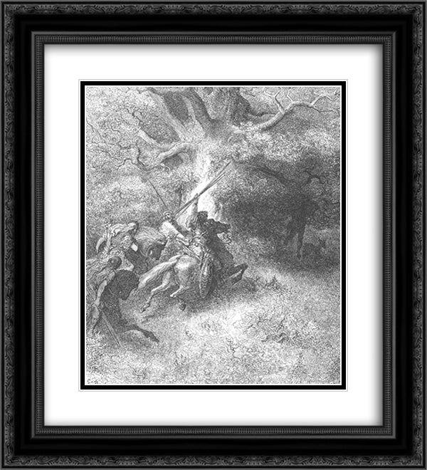 The Death of Absalom 20x22 Black Ornate Wood Framed Art Print Poster with Double Matting by Dore, Gustave