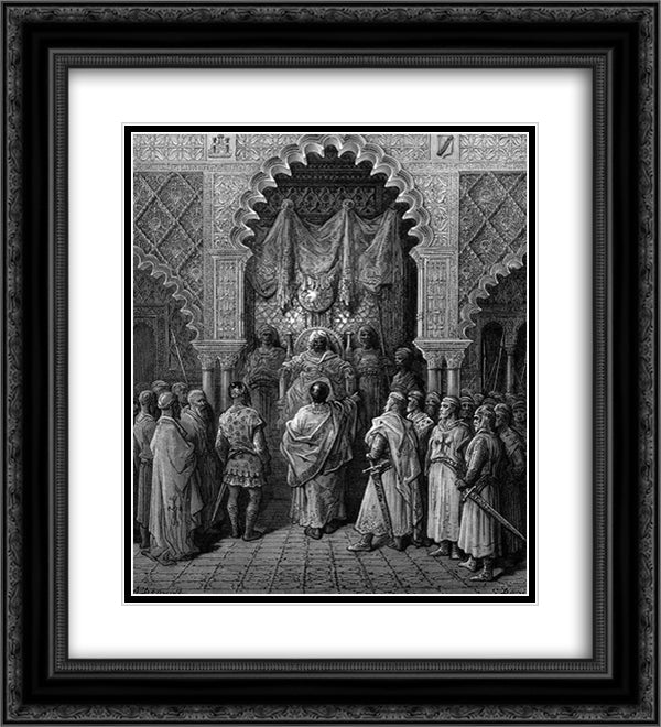 The Dishonorable Truce 20x22 Black Ornate Wood Framed Art Print Poster with Double Matting by Dore, Gustave