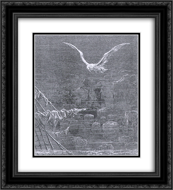The rime of the ancient Mariner 20x22 Black Ornate Wood Framed Art Print Poster with Double Matting by Dore, Gustave