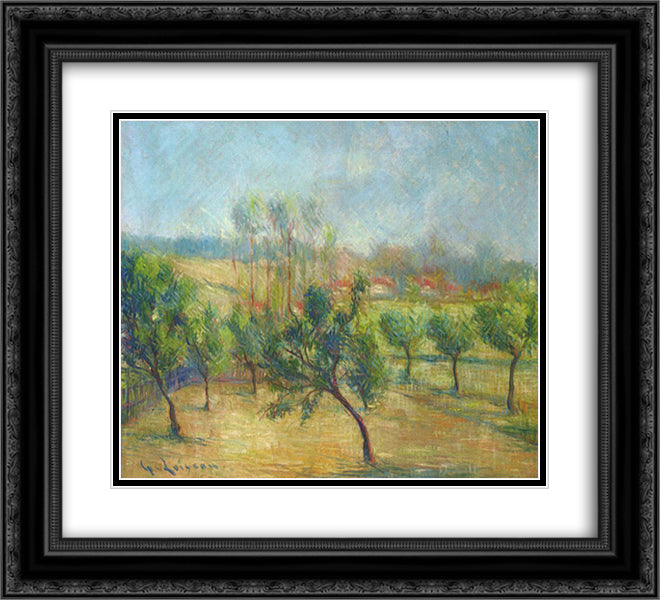 Trees 22x20 Black Ornate Wood Framed Art Print Poster with Double Matting by Loiseau, Gustave