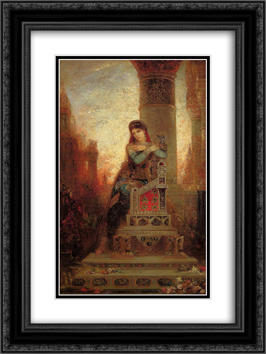 Desdemona 18x24 Black Ornate Wood Framed Art Print Poster with Double Matting by Moreau, Gustave