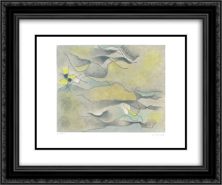 Composition III 24x20 Black Ornate Wood Framed Art Print Poster with Double Matting by Singier, Gustave