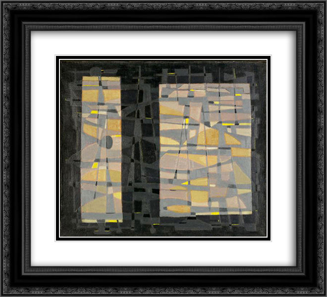Les dunes et le port 22x20 Black Ornate Wood Framed Art Print Poster with Double Matting by Singier, Gustave