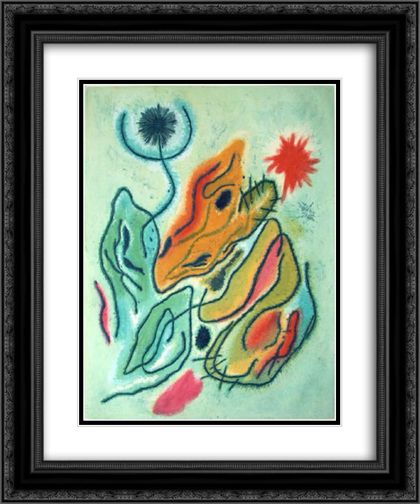 Tropiques 20x24 Black Ornate Wood Framed Art Print Poster with Double Matting by Singier, Gustave