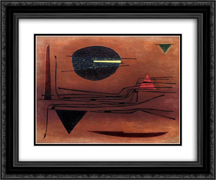 Vallee - nuit 24x20 Black Ornate Wood Framed Art Print Poster with Double Matting by Singier, Gustave