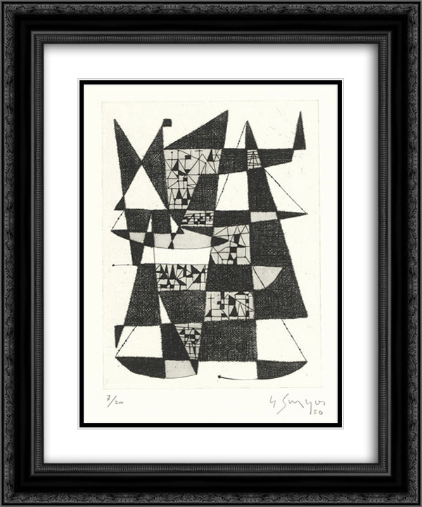Without title 20x24 Black Ornate Wood Framed Art Print Poster with Double Matting by Singier, Gustave