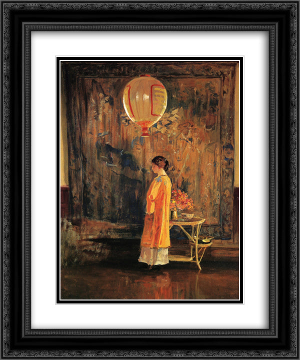 In the Studio 20x24 Black Ornate Wood Framed Art Print Poster with Double Matting by Rose, Guy