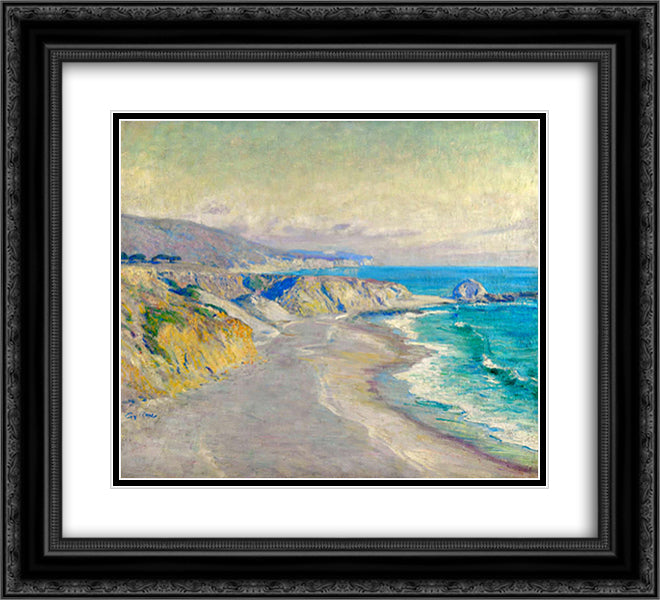 Laguna Beach 22x20 Black Ornate Wood Framed Art Print Poster with Double Matting by Rose, Guy