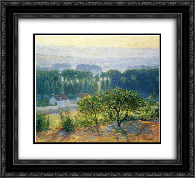 Late Afternoon Giverny 22x20 Black Ornate Wood Framed Art Print Poster with Double Matting by Rose, Guy