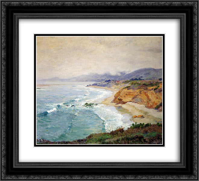 Lifting Fog, Laguna 22x20 Black Ornate Wood Framed Art Print Poster with Double Matting by Rose, Guy