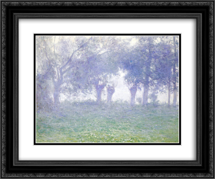 Morning Mist 24x20 Black Ornate Wood Framed Art Print Poster with Double Matting by Rose, Guy