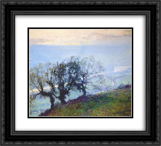 November Twilight 22x20 Black Ornate Wood Framed Art Print Poster with Double Matting by Rose, Guy
